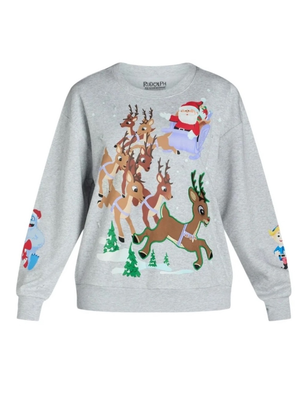 Light Up Rudolph The Red-nose Reindeer Christmas Sweatshirt Santa Holiday XXL